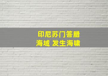 印尼苏门答腊海域 发生海啸